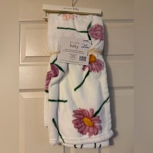 Rae Dunn Baby Blanket with Pink Floral Design